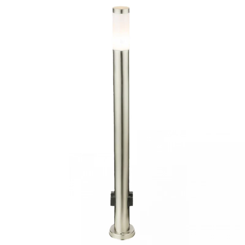 LED Pollerleuchte Standleuchte für den Außenbereich 1050mm Steckdose Edelstahl gebürstet IP44 E27 230V